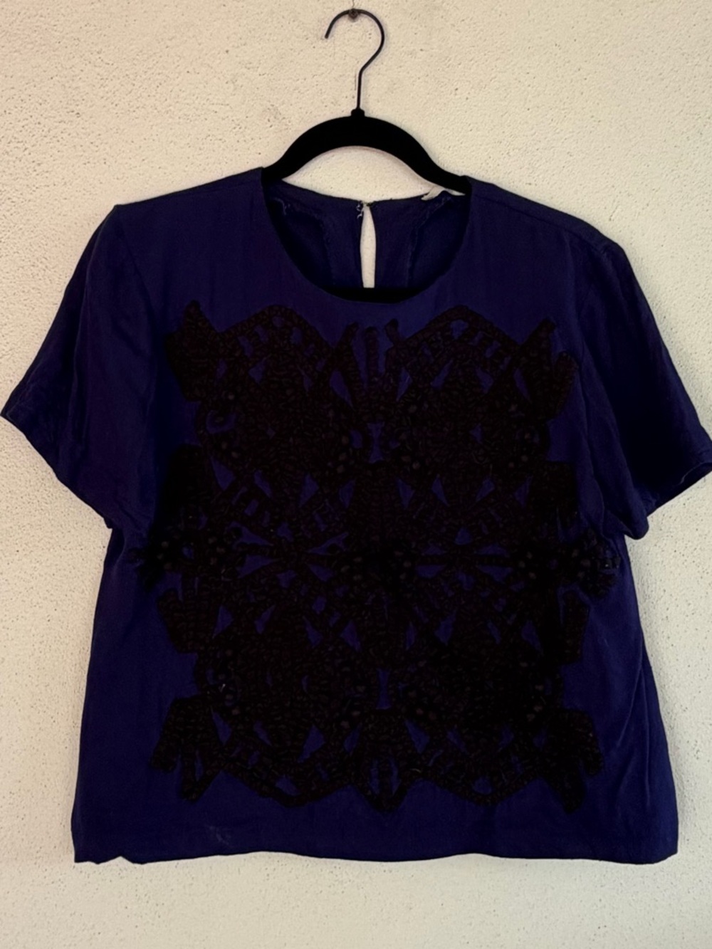 Townsen Navy Short Sleeve Women's Blouse